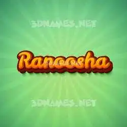 ranoosha in Green Rays style - 3D name wallpaper