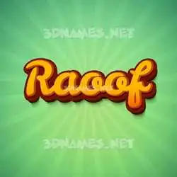 raoof in Green Rays style - 3D name wallpaper
