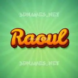 raoul in Green Rays style - 3D name wallpaper