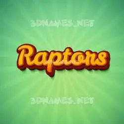 raptors in Green Rays style - 3D name wallpaper