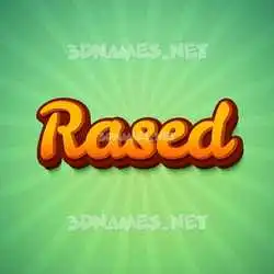rased in Green Rays style - 3D name wallpaper