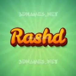 rashd in Green Rays style - 3D name wallpaper