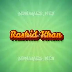 rashid khan in Green Rays style - 3D name wallpaper