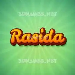 rasida in Green Rays style - 3D name wallpaper