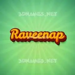 raveenap in Green Rays style - 3D name wallpaper