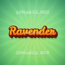 ravender in Green Rays style - 3D name wallpaper