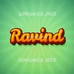 ravind in Green Rays style - 3D name wallpaper