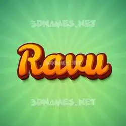 ravu in Green Rays style - 3D name wallpaper
