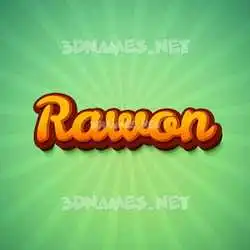 rawon in Green Rays style - 3D name wallpaper