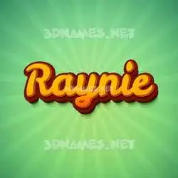 raynie in Green Rays style - 3D name wallpaper