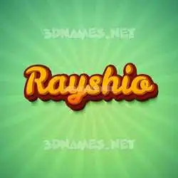 rayshio in Green Rays style - 3D name wallpaper