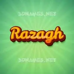 razagh in Green Rays style - 3D name wallpaper
