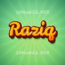 raziq in Green Rays style - 3D name wallpaper