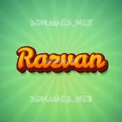 razvan in Green Rays style - 3D name wallpaper