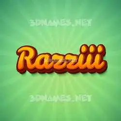 razziii in Green Rays style - 3D name wallpaper