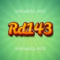 rd143 in Green Rays style - 3D name wallpaper