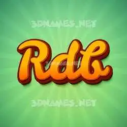 rdb in Green Rays style - 3D name wallpaper