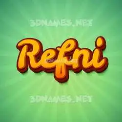 refni in Green Rays style - 3D name wallpaper
