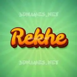 rekhe in Green Rays style - 3D name wallpaper