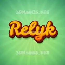 relyk in Green Rays style - 3D name wallpaper