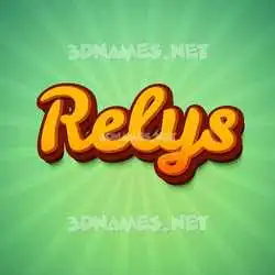 relys in Green Rays style - 3D name wallpaper