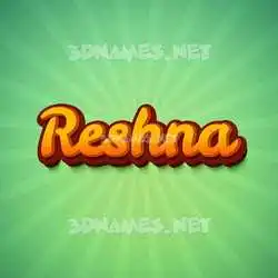 reshna in Green Rays style - 3D name wallpaper