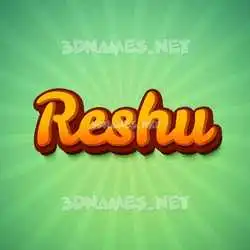 reshu in Green Rays style - 3D name wallpaper