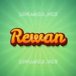 rewan in Green Rays style - 3D name wallpaper