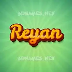 reyan in Green Rays style - 3D name wallpaper