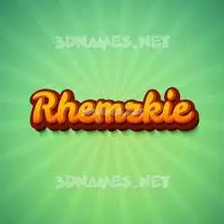 rhemzkie in Green Rays style - 3D name wallpaper