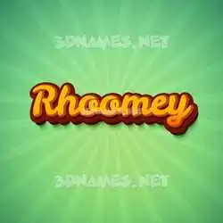 rhoomey in Green Rays style - 3D name wallpaper