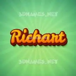 richart in Green Rays style - 3D name wallpaper