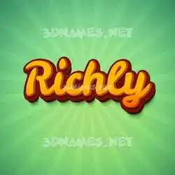 richly in Green Rays style - 3D name wallpaper