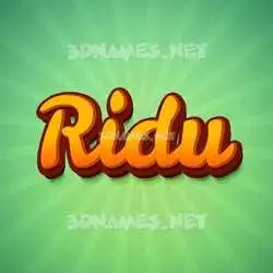 ridu in Green Rays style - 3D name wallpaper