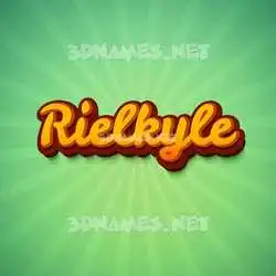 rielkyle in Green Rays style - 3D name wallpaper