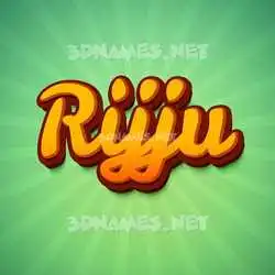 rijju in Green Rays style - 3D name wallpaper