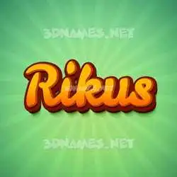 rikus in Green Rays style - 3D name wallpaper