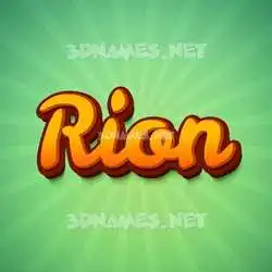 rion in Green Rays style - 3D name wallpaper