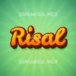 risal in Green Rays style - 3D name wallpaper