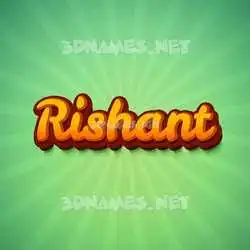 rishant in Green Rays style - 3D name wallpaper