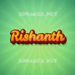 rishanth in Green Rays style - 3D name wallpaper