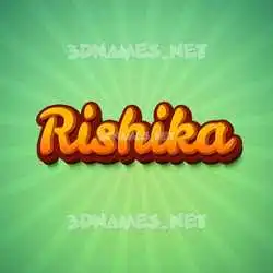 rishika in Green Rays style - 3D name wallpaper