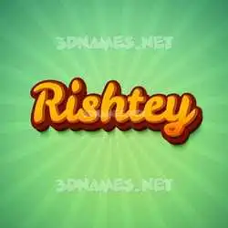 rishtey in Green Rays style - 3D name wallpaper