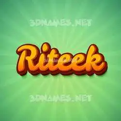 riteek in Green Rays style - 3D name wallpaper