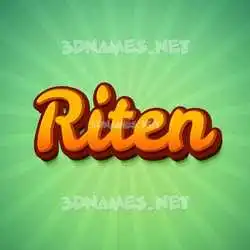 riten in Green Rays style - 3D name wallpaper