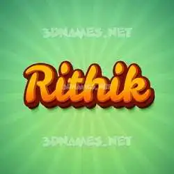 rithik in Green Rays style - 3D name wallpaper