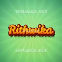 rithwika in Green Rays style - 3D name wallpaper