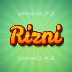 rizni in Green Rays style - 3D name wallpaper