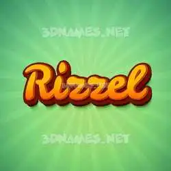 rizzel in Green Rays style - 3D name wallpaper