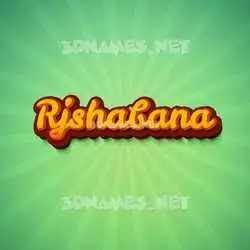 rjshabana in Green Rays style - 3D name wallpaper